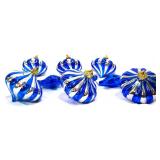 Lot of 11 blue & silver Christmas ornaments