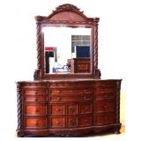 Modern marble top dresser with mirror