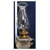 Vintage clear glass oil lamp