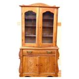 Vintage oak child size stepback cupboard