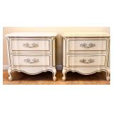 Pair vintage French 2 drawer nightstands see pics