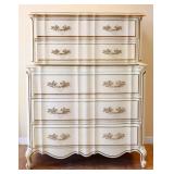 Vintage French 5 drawer tall chest