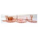 Lot of 10pcs of pink derpreesion glass