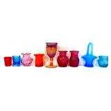 Lot of 9pcs of colorful glass