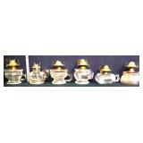 Lot of 6 clear glass oil lamp bases