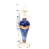 Vntg cobalt/clear Egyptian large perfume bottle