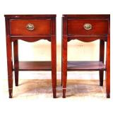 Pair vntg Bassett 1 drawer nightstands