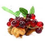 MCM cherry red lucite grape cluster w/ burl base