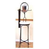 Vntg ice cream style shaving mirror w/ razor strap