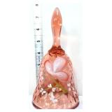 Fenton pink bell with flowers & butterfly