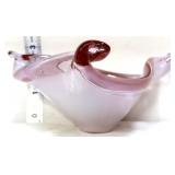 Vintage Italian purple/white art glass bowl