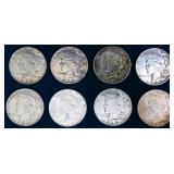 Lot of 8 peace dollars-bid price is for all 8