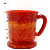 Fenton FAGCA sunset slag butterfly mug
