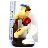 Cast iron 5in Popeye at ship wheel figure