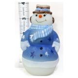 Fenton white satin 4in winter sky snowman