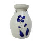 Williamsburg Pottery 7in cobalt decorated vase