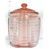 Pink depression cookie jar