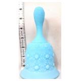 Fenton blue satin daisy & button bell