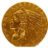 1912 Indian head $2.5 gold coin