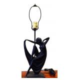 Black figural chalkware lamp