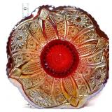 Vntg IG red carnival 11in plate