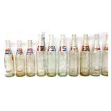 Lot of 10 vintage Pepsi bottles