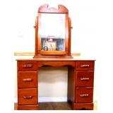 Vintage maple vanity with mirror