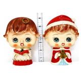 Pair vntg Lipper Mann flat head carolers