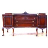 Vintage mahogany clawfoot sideboard see photos
