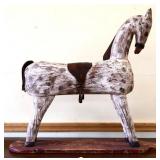Vintage carved wood rocking horse