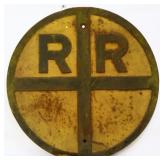 Vntg metal 24in Railroad sign