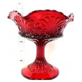 Fenton red 5in open compote
