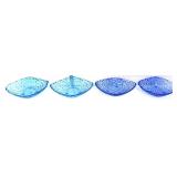 Lot of 4 blue glass oblong bowls