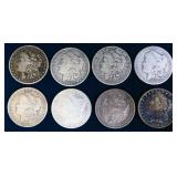 Lot of 8 Morgan dollars-bid price is for all 8