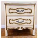 Vintage French 2 drawer nightstand see photos