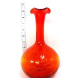 MCM Blenko amberina crackle 9in decanter