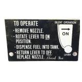 Vntg metal 9x5.5 To Operate sign