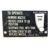 Vntg metal 9x5.5 To Operate sign