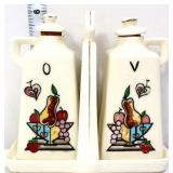 Vntg oil & vinegar set w/ caddy