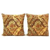 Pair of square throw pillows