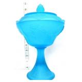 Vintage blue satin wedding compote