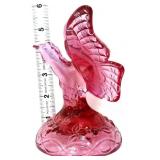 Fenton dusty rose butterfly on branch figure