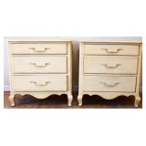 Pair vtg Ethan Allen 3 drawer nightstands see pics