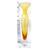 Vintage amber 8.5in art glass bud vase