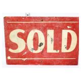 Vntg masonite 12x8 SOLD sign