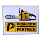 Vntg metal 58x46 Pioneer Partner sign