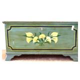 Vntg green painted blanket chest