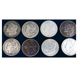 Lot of 8 Morgan dollars-bid price is for all 8