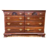 Vintage mahogany flat front 8 drawer dresser