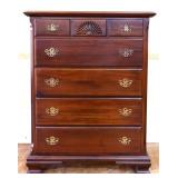 Vintage mahogany flat front tall chest